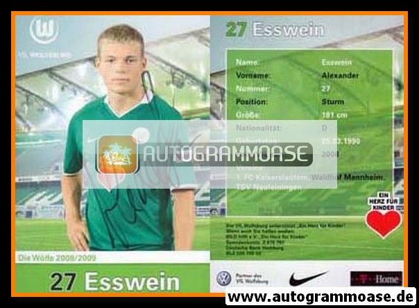 Autogramm Fussball | VfL Wolfsburg | 2008 | Alexander ESSWEIN