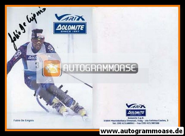 Autogramm Ski Alpin | Fabio DE CRIGNIS | 1990er (Varix / Dolomite)