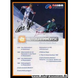 Autogramme Ski Alpin | Irene EPPLE + Maria EPPLE | 1982 (Rennszene Color) Ariba