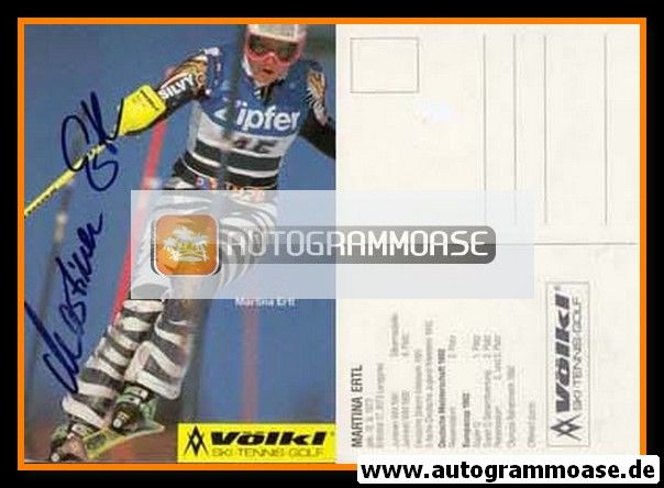 Autogramm Ski Alpin | Martina ERTL | 1992 (Rennszene Color Völkl) OS-Silber