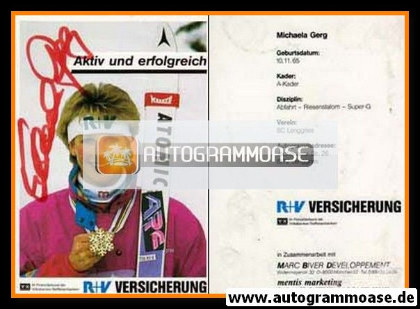 Autogramm Ski Alpin | Michaela GERG | 1990er (R+V)