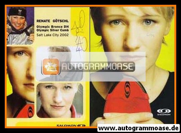 Autogramm Ski Alpin | Renate GÖTSCHL | 2002 (Collage Color) OS-Silber