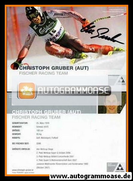 Autogramm Ski Alpin | Christoph GRUBER | 2007 (Fischer)