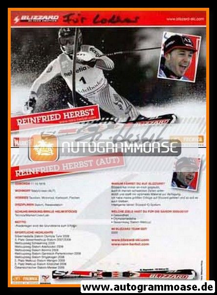 Autogramm Ski Alpin | Reinfried HERBST | 2009 (Blizzard)
