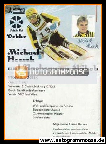 Autogramm Ski Alpin | Michael HOSSEK | 1980er (Atomic / Dobler)