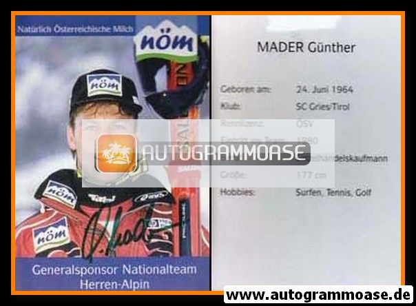 Autogramm Ski Alpin | Günther MADER | 1980er (NÖM)