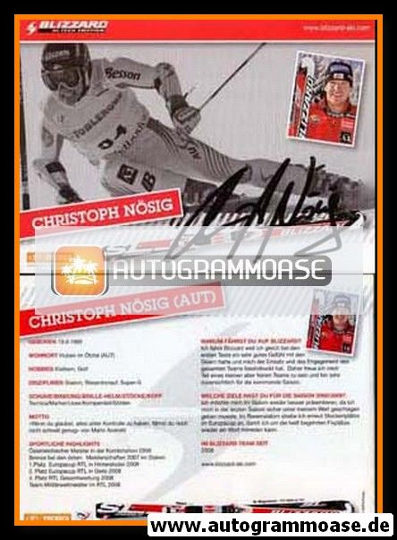 Autogramm Ski Alpin | Christoph NÖSIG | 2008 (Blizzard)