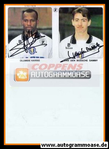 Autogramme Fussball | SC Eendracht Aalst | 1995 | Harris OLUMIDE + Sammy VAN DEN BOSSCHE