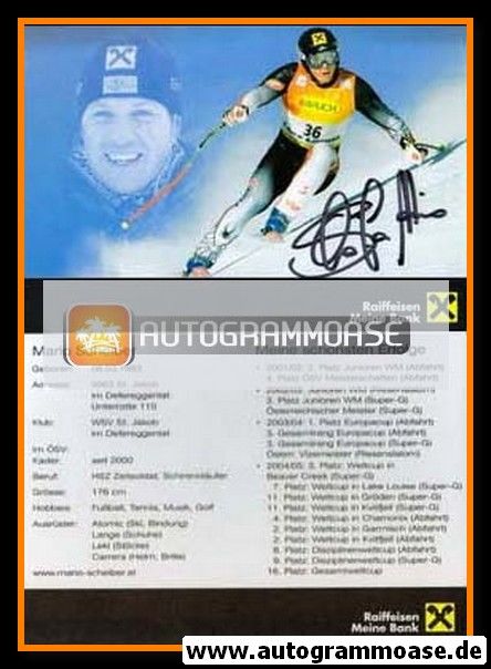 Autogramm Ski Alpin | Mario SCHEIBER | 2004 (Raiffeisen)