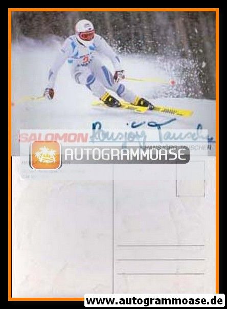 Autogramm Ski Alpin | Hansjörg TAUSCHER | 1989 (Rennszene Salomon) WM-Sieg