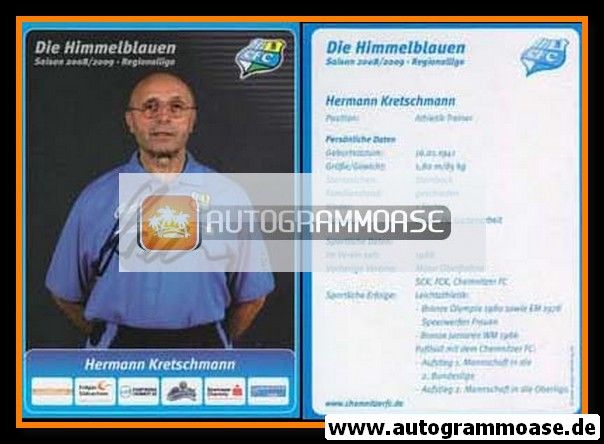 Autogramm Fussball | Chemnitzer FC | 2008 | Hermann KRETSCHMANN