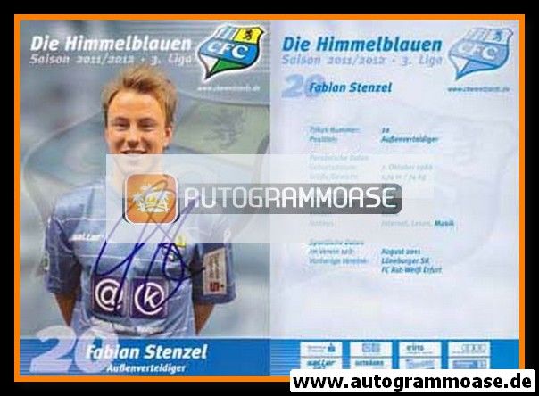 Autogramm Fussball | Chemnitzer FC | 2011 | Fabian STENZEL