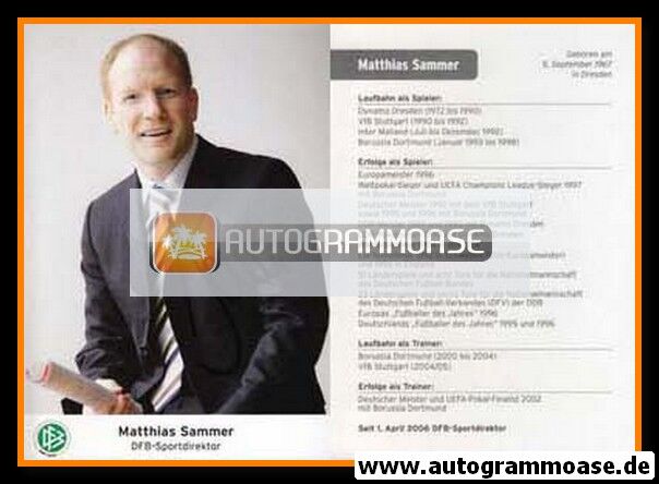 Autogramm Fussball | DFB | 2008 | Matthias SAMMER (Sportdirektor)