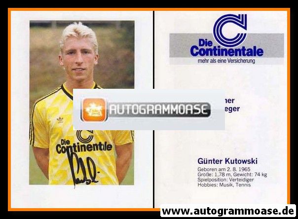 Autogramm Fussball | Borussia Dortmund | 1989 | Günter KUTOWSKI (1)