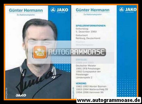 Autogramm Fussball | 2000er | Günter HERMANN (Portrait Color) Jako