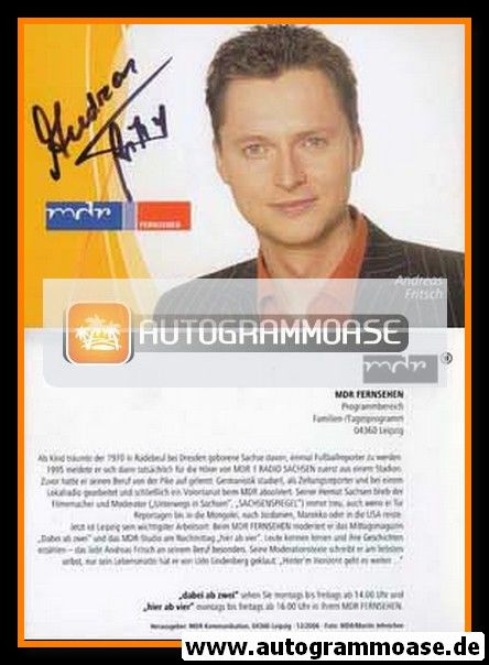 Autogramm TV | MDR | Andreas FRITSCH | 2010er "Dabei Ab Zwei / Hier Ab Vier"