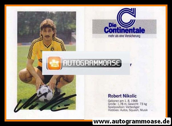 Autogramm Fussball | Borussia Dortmund | 1989 | Robert NIKOLIC
