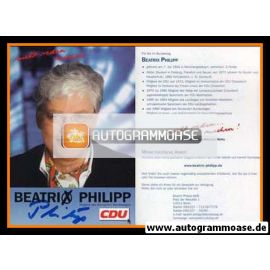 Autogramm Politik | CDU | Beatrix PHILIPP | 2000er (Portrait Color) Lebenslauf 2