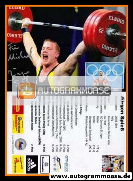 Autogramm Gewichtheben | Jürgen SPIESS | 2008 (Olympia)