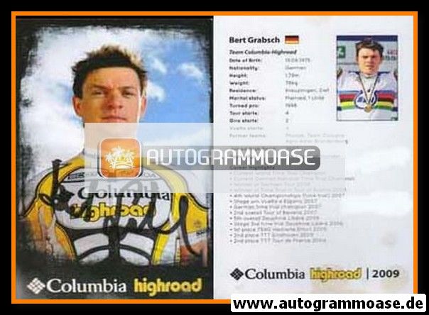 Autogramm Radsport | Bert GRABSCH | 2009 (Columbia)
