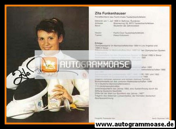 Autogramm Fechten | Zita FUNKENHAUSER | 1992 (Landliebe)