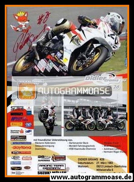 Autogramm Motorrad | Didier GRAMS | 2000er (Rennszene)