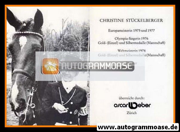 Autogramm Reiten | Christine STÜCKELBERGER | 1970er (Oscar Weber)