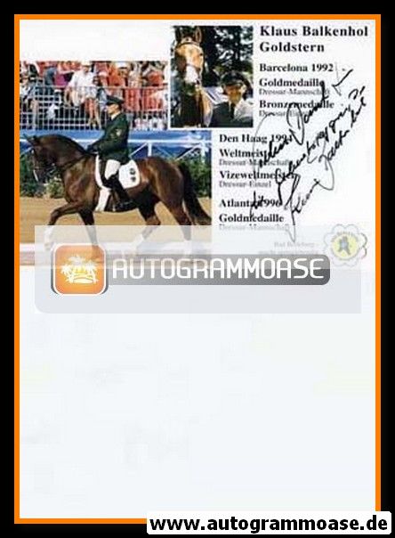Autogramm Reiten | Klaus BALKENHOL | 1990er (Goldstern)