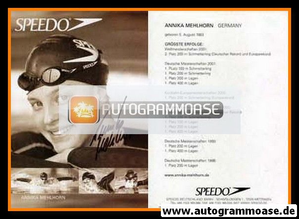Autogramm Schwimmen | Annika MEHLHORN | 2000er (Collage SW Speedo)
