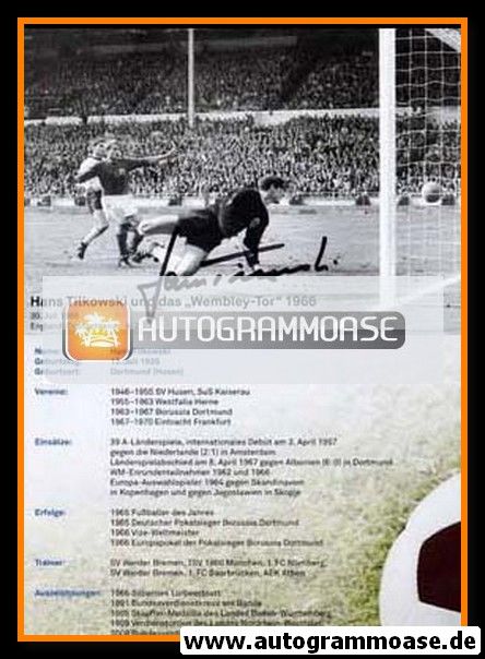 Autogramm Fussball | DFB | 1966 Retro | Hans TILKOWSKI (Wembley-Tor)