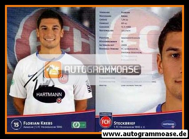 Autogramm Fussball | 1. FC Heidenheim 1846 | 2011 | Florian KREBS