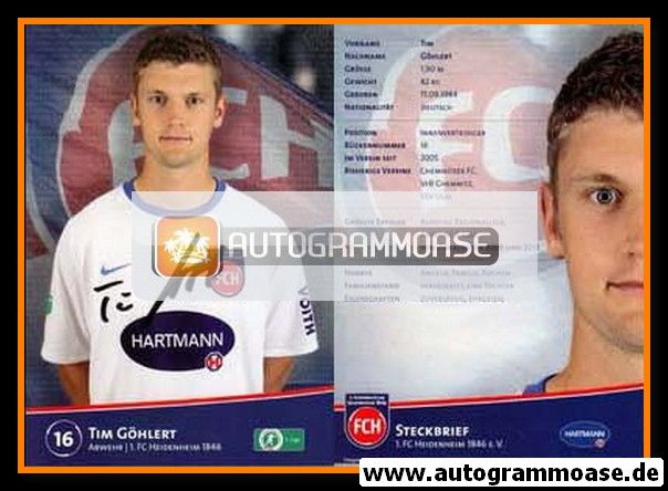 Autogramm Fussball | 1. FC Heidenheim 1846 | 2011 | Tim GÖHLERT