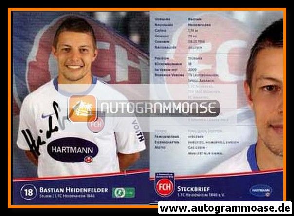 Autogramm Fussball | 1. FC Heidenheim 1846 | 2011 | Bastian HEIDENFELDER