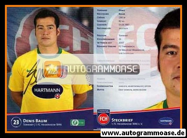 Autogramm Fussball | 1. FC Heidenheim 1846 | 2011 | Denis BAUM