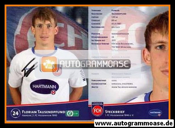 Autogramm Fussball | 1. FC Heidenheim 1846 | 2011 | Florian TAUSENDPFUND