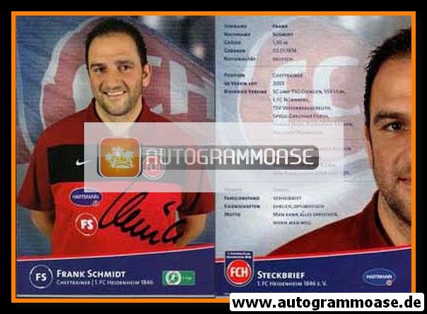 Autogramm Fussball | 1. FC Heidenheim 1846 | 2011 | Frank SCHMIDT