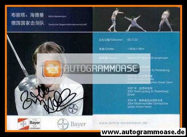 Autogramm Fechten | Britta HEIDEMANN | 2000er (Bayer Leverkusen)