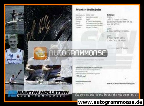 Autogramm Kanu | Martin HOLLSTEIN | 2000er (SC Neubrandenburg)