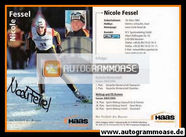Autogramm Langlauf | Nicole FESSEL | 2003 (Collage Color Haas) OS-Bronze