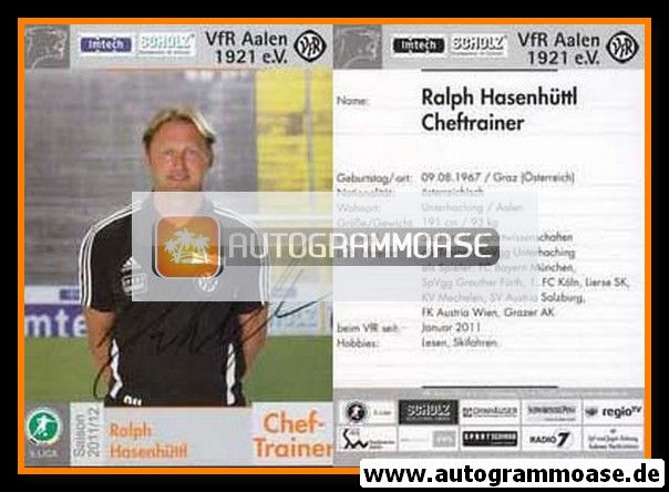 Autogramm Fussball | VfR Aalen | 2011 | Ralph HASENHÜTTL