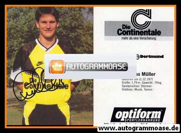Autogramm Fussball | Borussia Dortmund | 1990 | Andreas M&Uuml;LLER