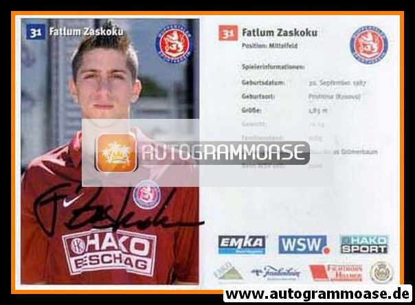 Autogramm Fussball | Wuppertaler SV | 2006 | Fatlum ZASKOKU
