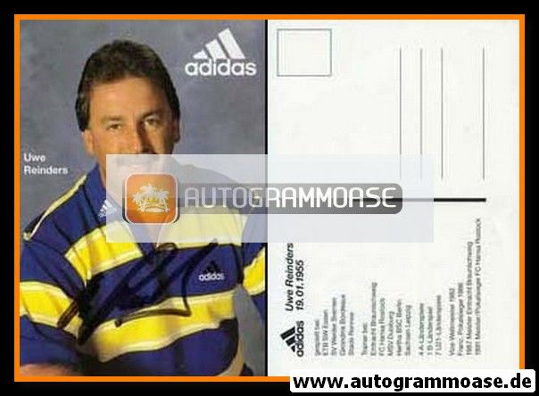 Autogramm Fussball | 1990er Adidas | Uwe REINDERS (Portrait Color) 1