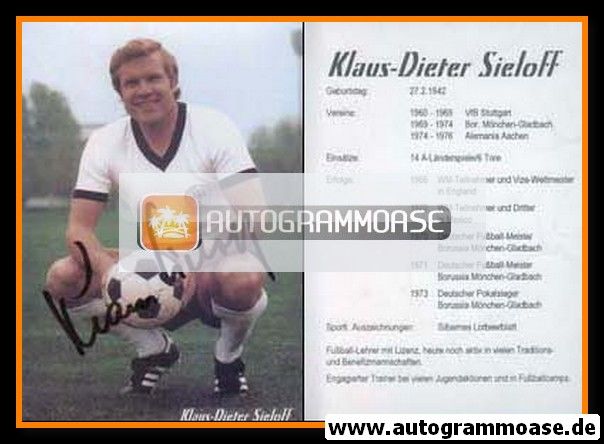 Autogramm Fussball | DFB | 1960er Retro | Klaus-Dieter SIELOFF (Portrait Color) 2