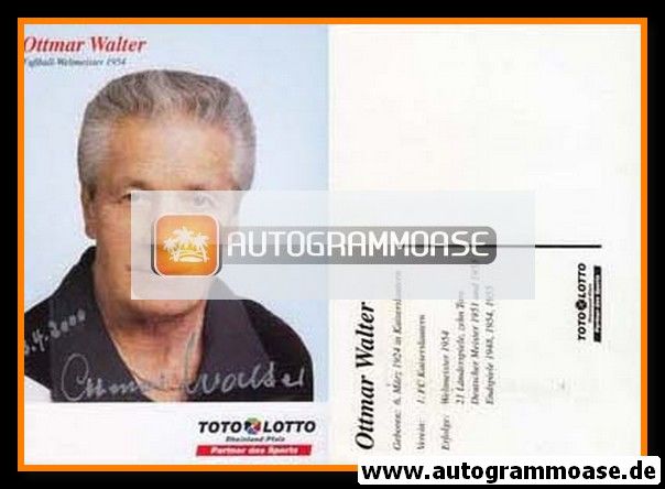 Autogramm Fussball | 1990er | Ottmar WALTER (Toto Lotto)