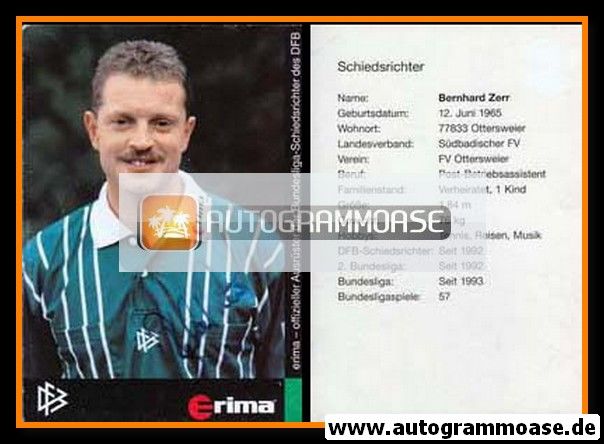 Autogramm Fussball | Schiedsrichter | 2000er Erima | Bernhard ZERR