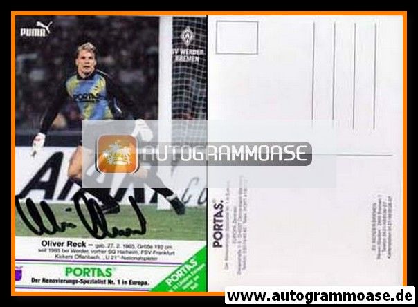 Autogramm Fussball | SV Werder Bremen | 1989 | Oliver RECK