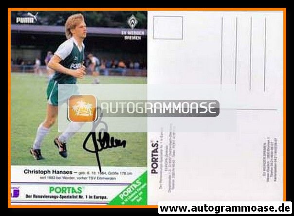 Autogramm Fussball | SV Werder Bremen | 1987 | Christoph HANSES