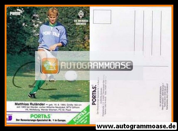 Autogramm Fussball | SV Werder Bremen | 1987 | Matthias RULÄNDER