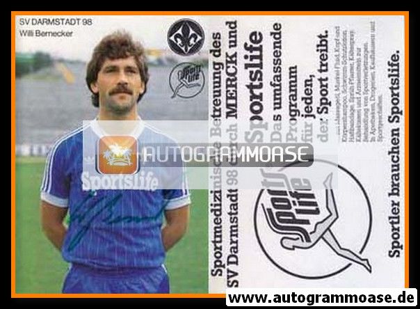 Autogramm Fussball | SV Darmstadt 98 | 1983 | Willibald BERNECKER